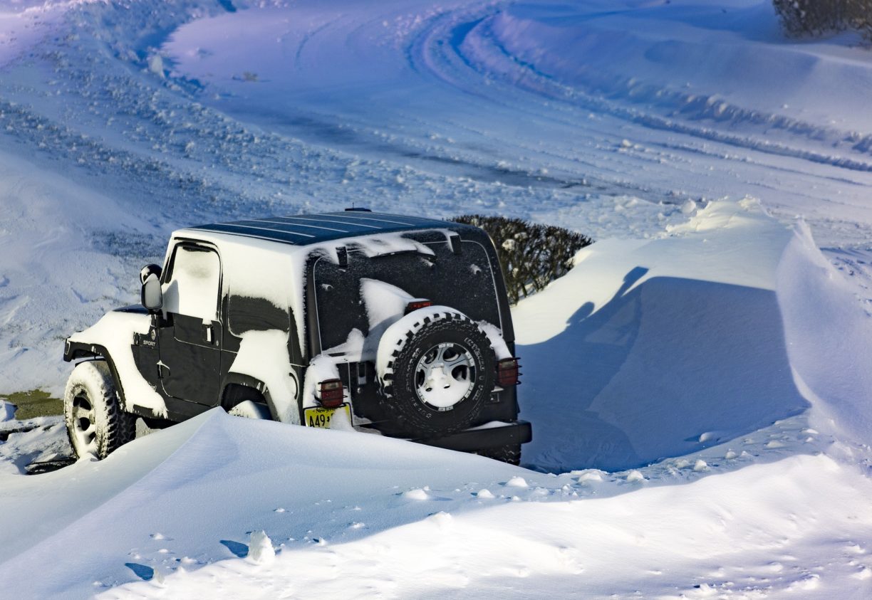 Jeep in snow