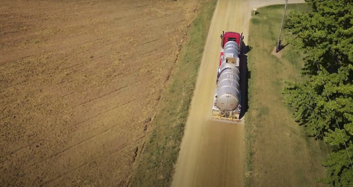 Dust Control truck aerial view
